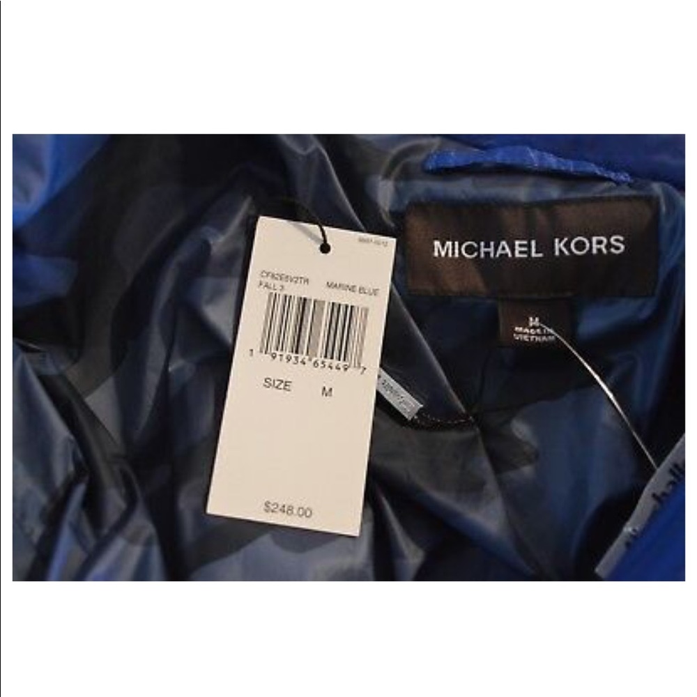 Michael Kors Marine Blue High Collar Padded Jacket - Picture 6 of 6